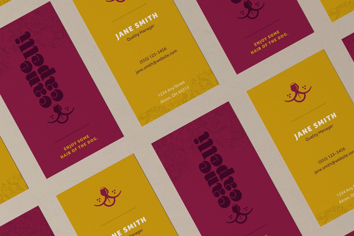 Business card design for brewery