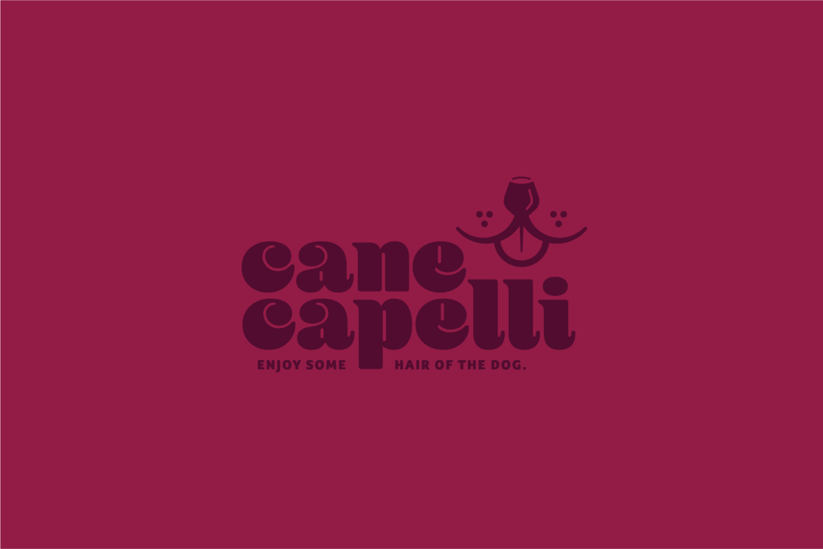 Cane Capelli brand on red background