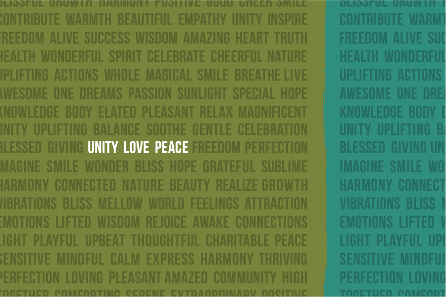 Typography layout sample on green