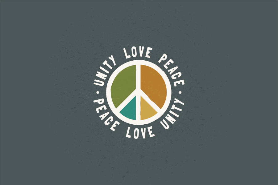 Unity Love and Peace sign illustration