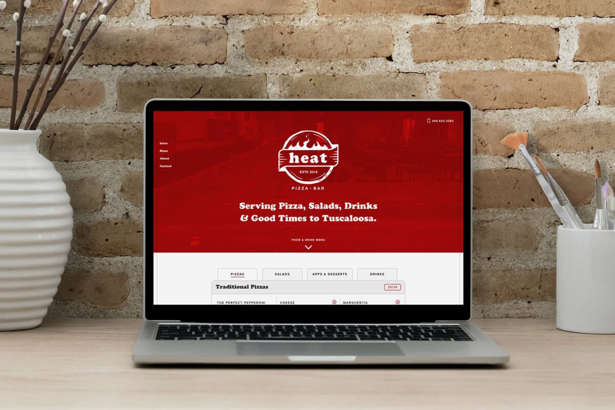 Website design for Heat Pizza and Bar