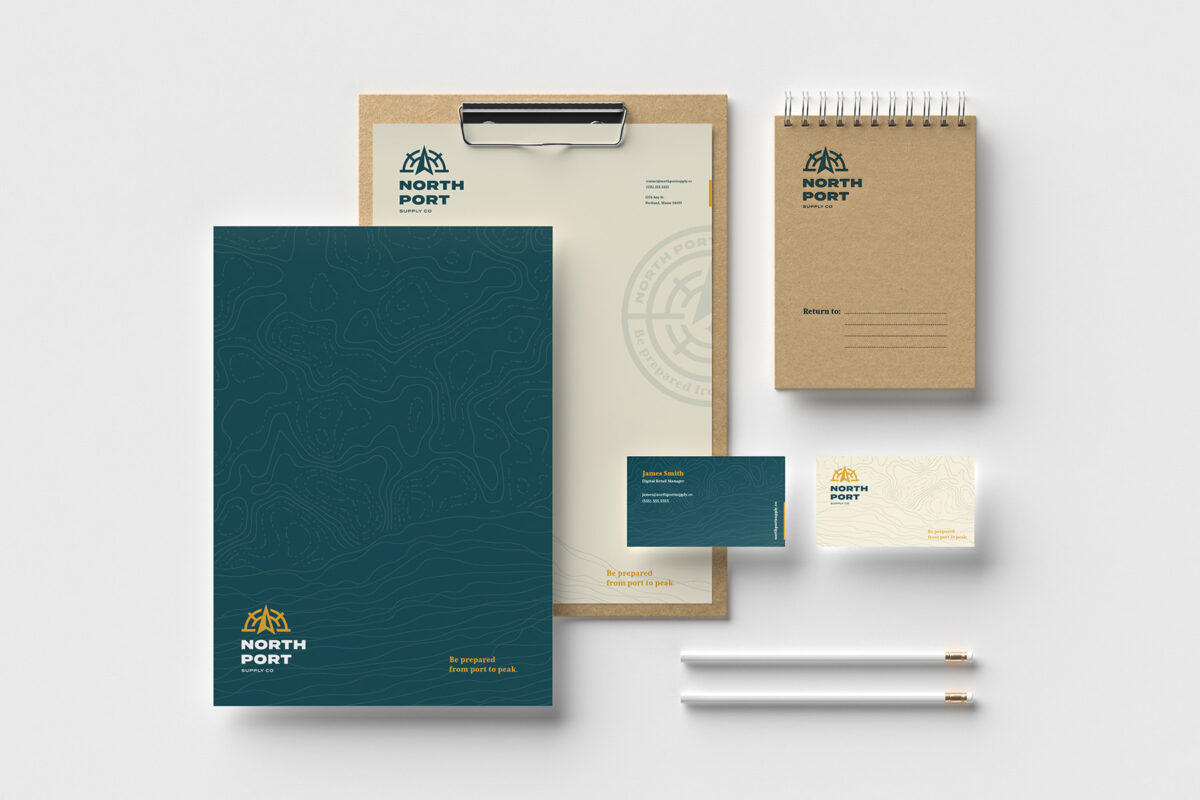A rustic stationary set for a supply company