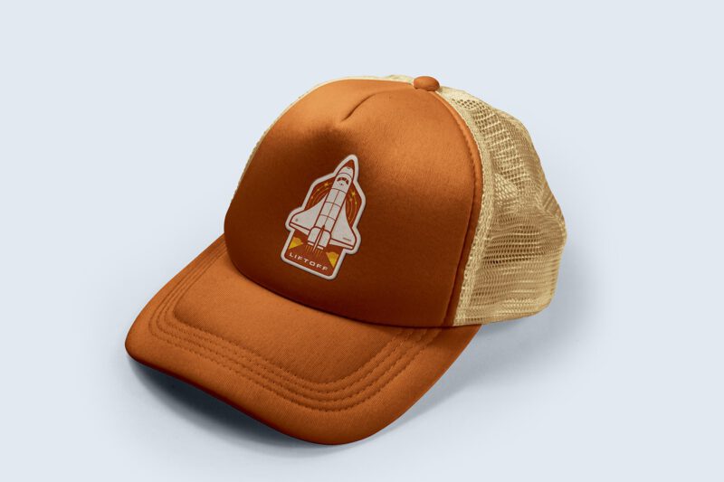 Packaging and Apparel Design - Hat with a rocketship