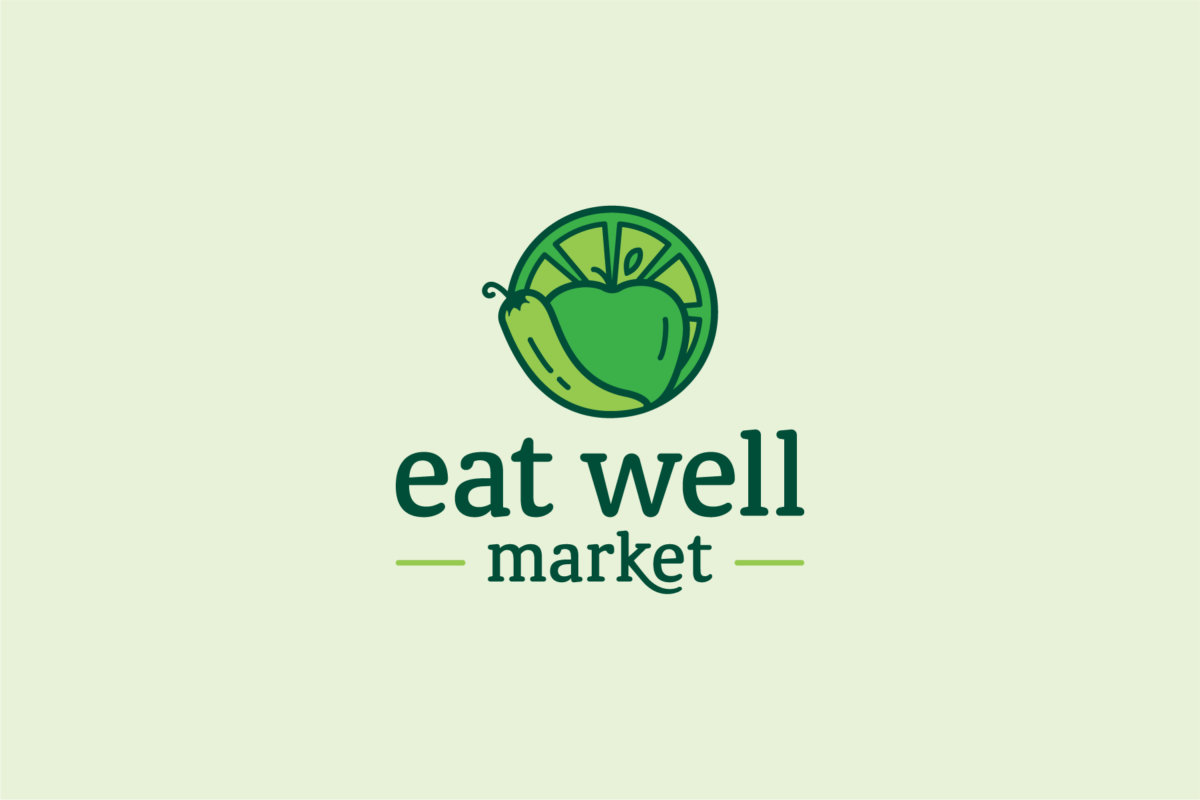 Eat Well logo laid out on a light background