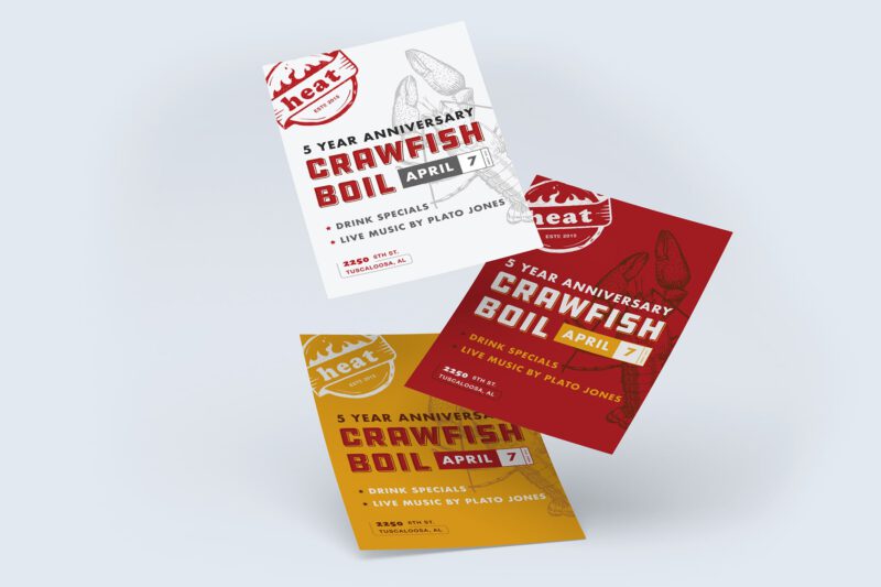 Marketing Collateral for crawfish boil